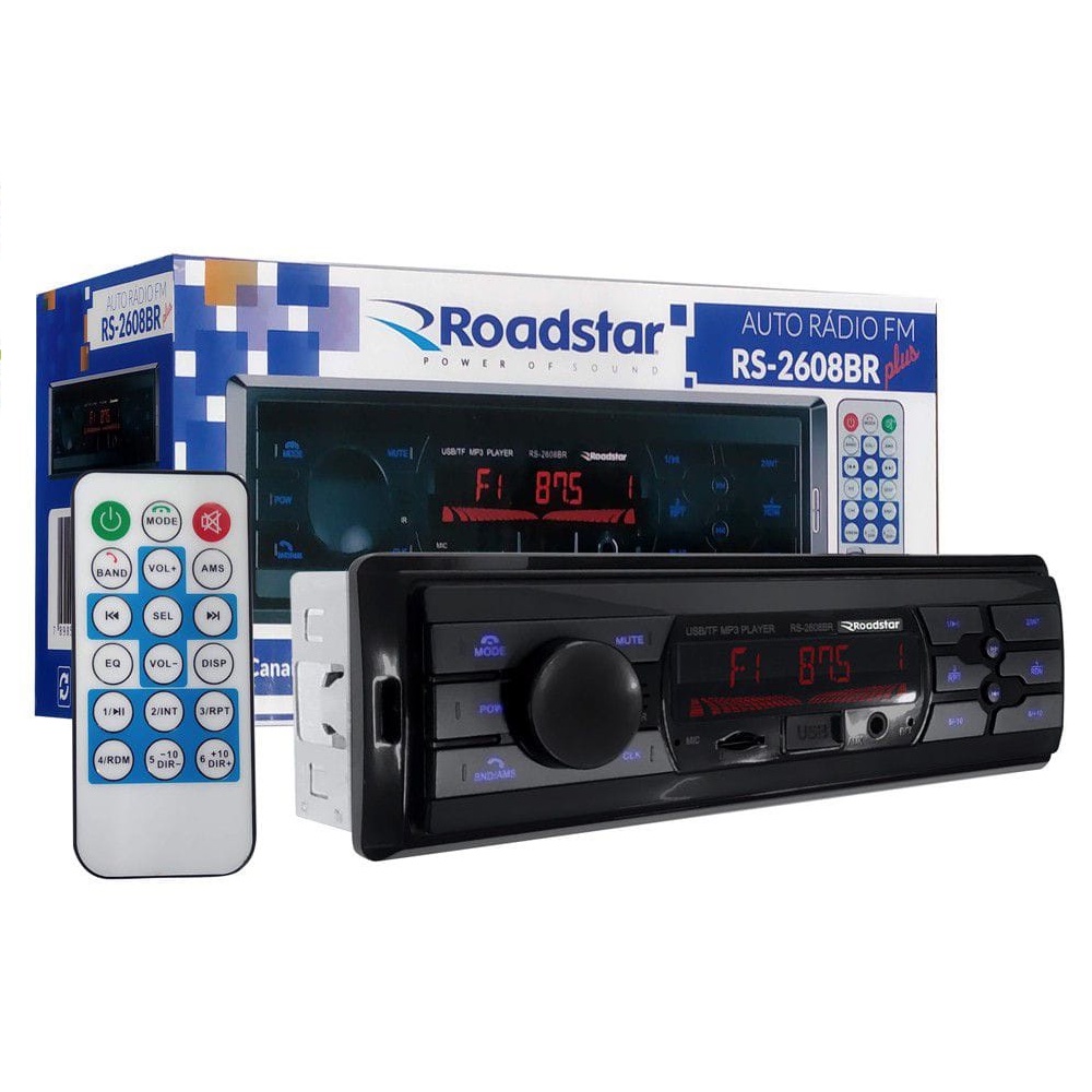 Auto Radio Roadstar RS2608BR Bluetooth Sd Usb Aux Mp3 Fm Shopee Brasil