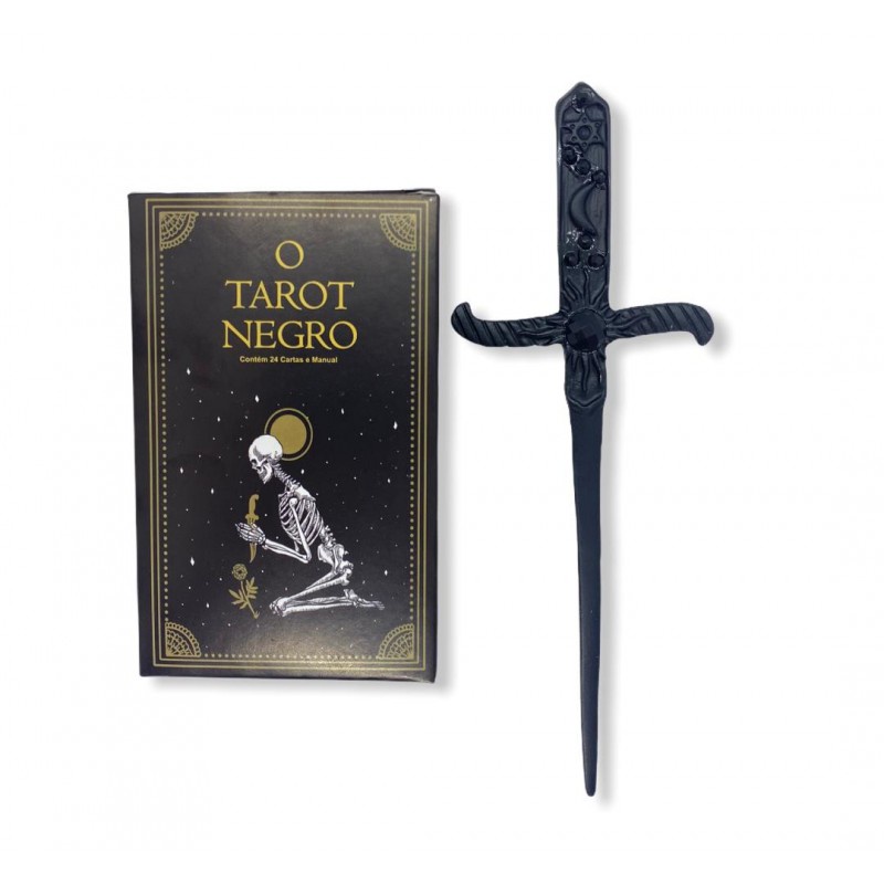 Kit Baralho O Tarot Negro Cartas E Punhal Negro Cm Shopee Brasil