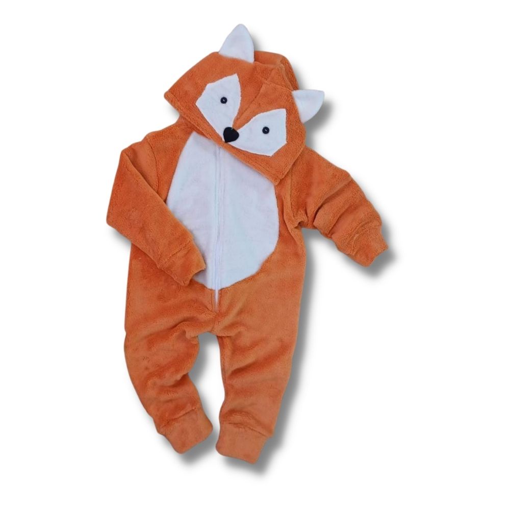 Macacão fantasia infantil Raposa Pijama kigurumi para bebe e crianca