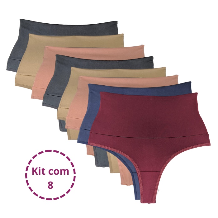 Kit Calcinhas Modeladora C S Alto Duplo E Fio Duplo Lingerie Fitnes