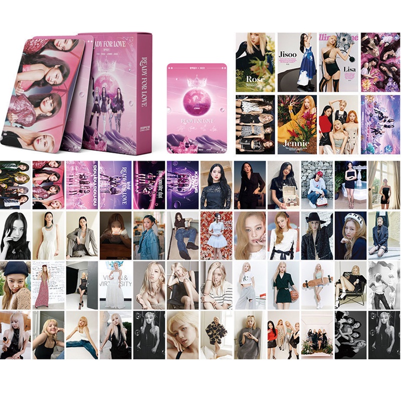 55pcs Set Blackpink Photocard Lomo Cards Summer Diary Photocards Lisa