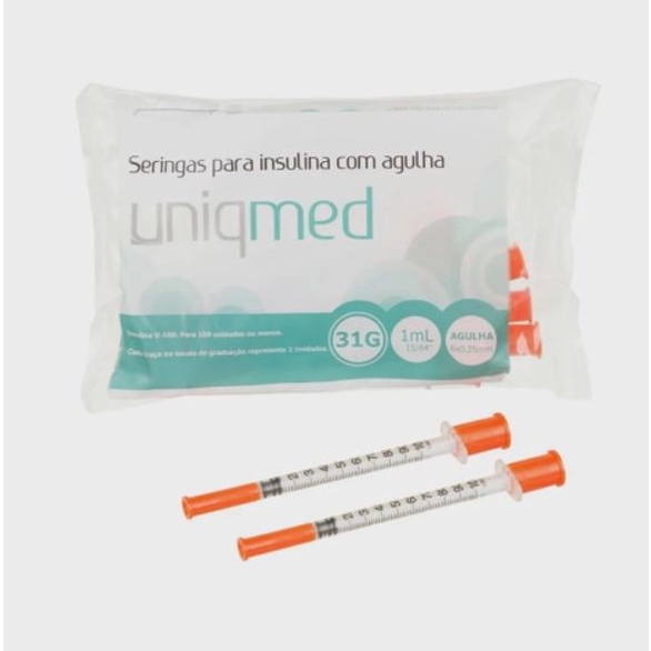 Kit Seringas De Insulina Ml G Agulha X Mm Uniqmed