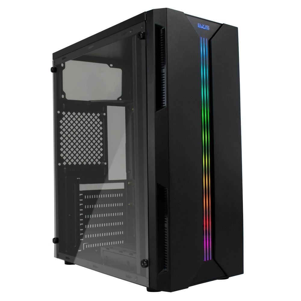 Gabinete Gamer Evus Ev G Atx Fita Led Rgb E Lateral Em Acrilico