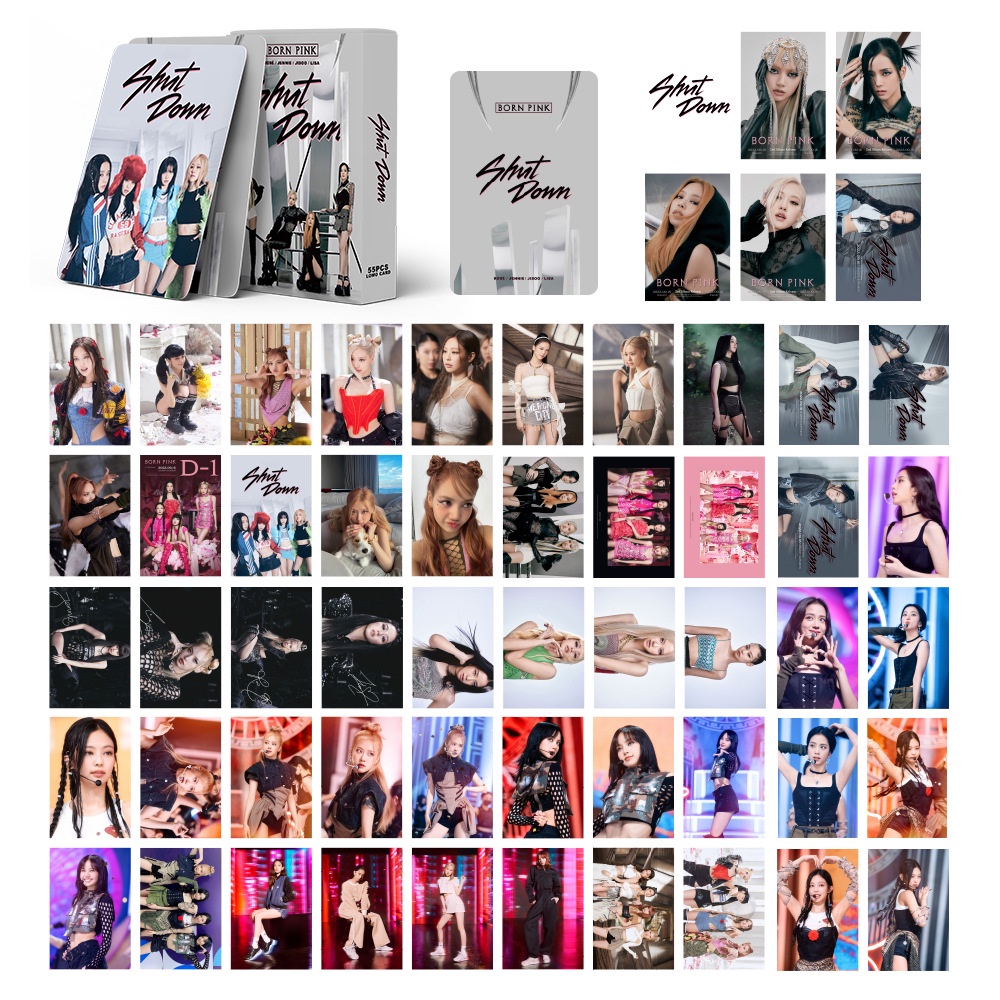 55pcs Box BLACK PINK Album Shut Down READY FOR LOVE Photocards Lisa