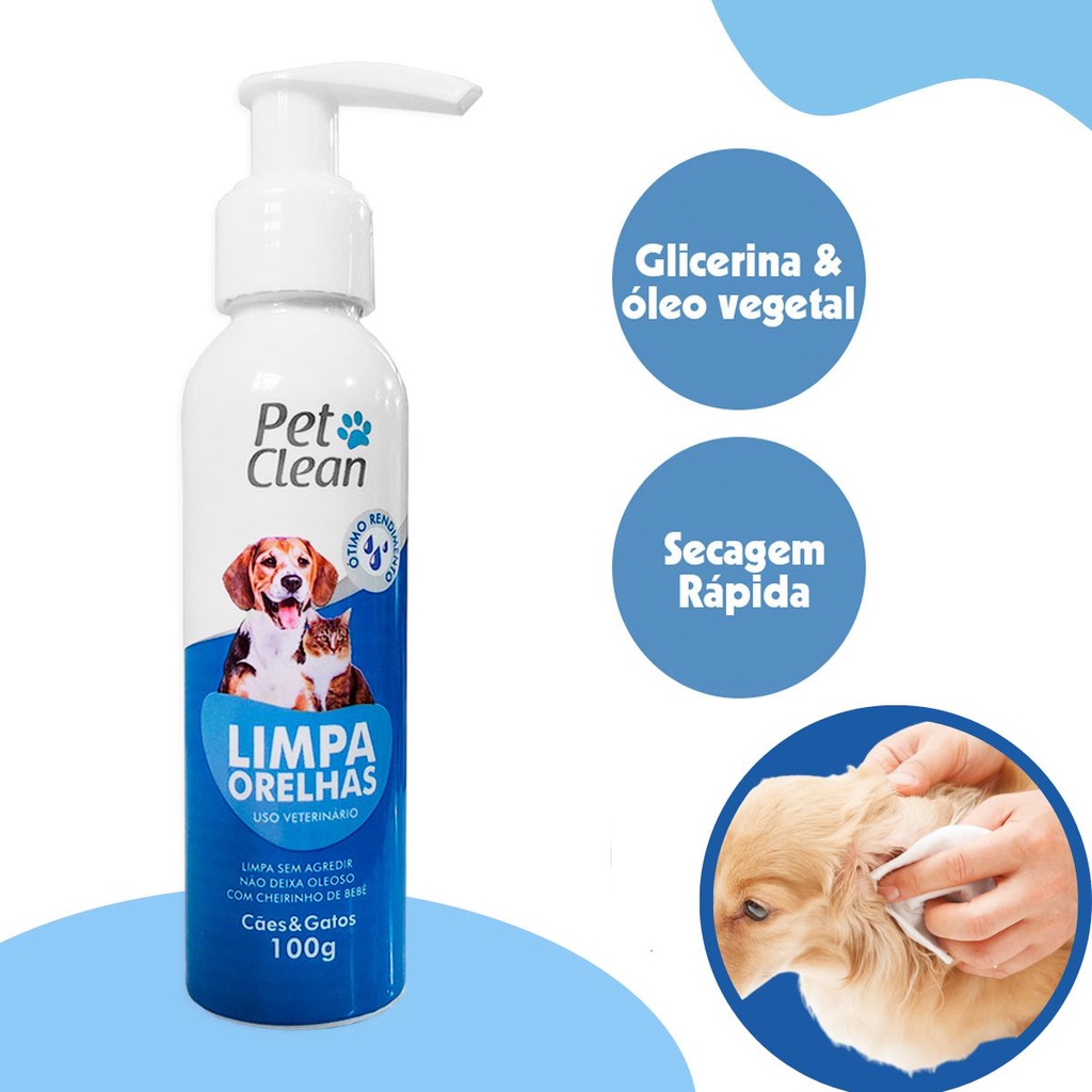 Limpador De Orelhas Para Cachorro E Gatos Pet Clean G Shopee Brasil