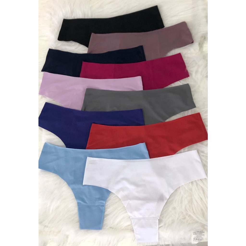 Kit 4 Calcinhas Conforto Fio Dental Sem Costura Sexy Lingerie Feminina Corte A Laser Moda