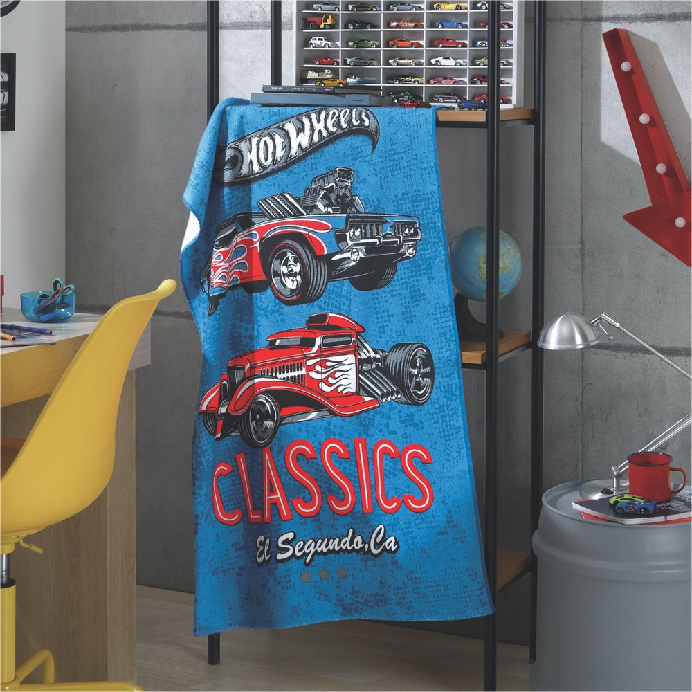 Toalha de Banho Felpuda Infantil Döhler 320g m² Hot Wheels 06