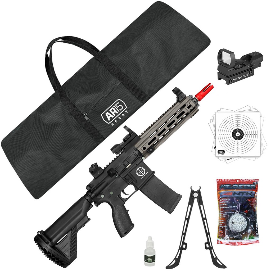 Rilfe Airsoft AEG Rossi Neptune 9 Devgru 6mm Red Dot 1x23x34 Shopee