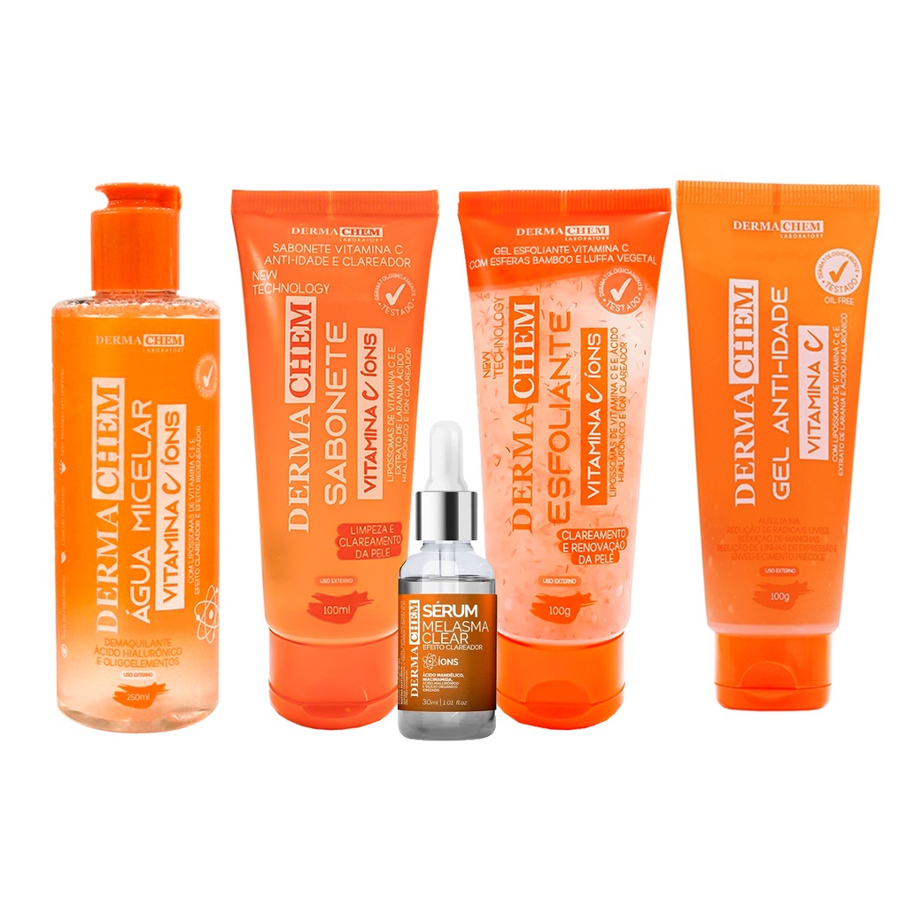 Kit Skincare Vitamina C Clareador E Anti Idade Dermachem Shopee Brasil