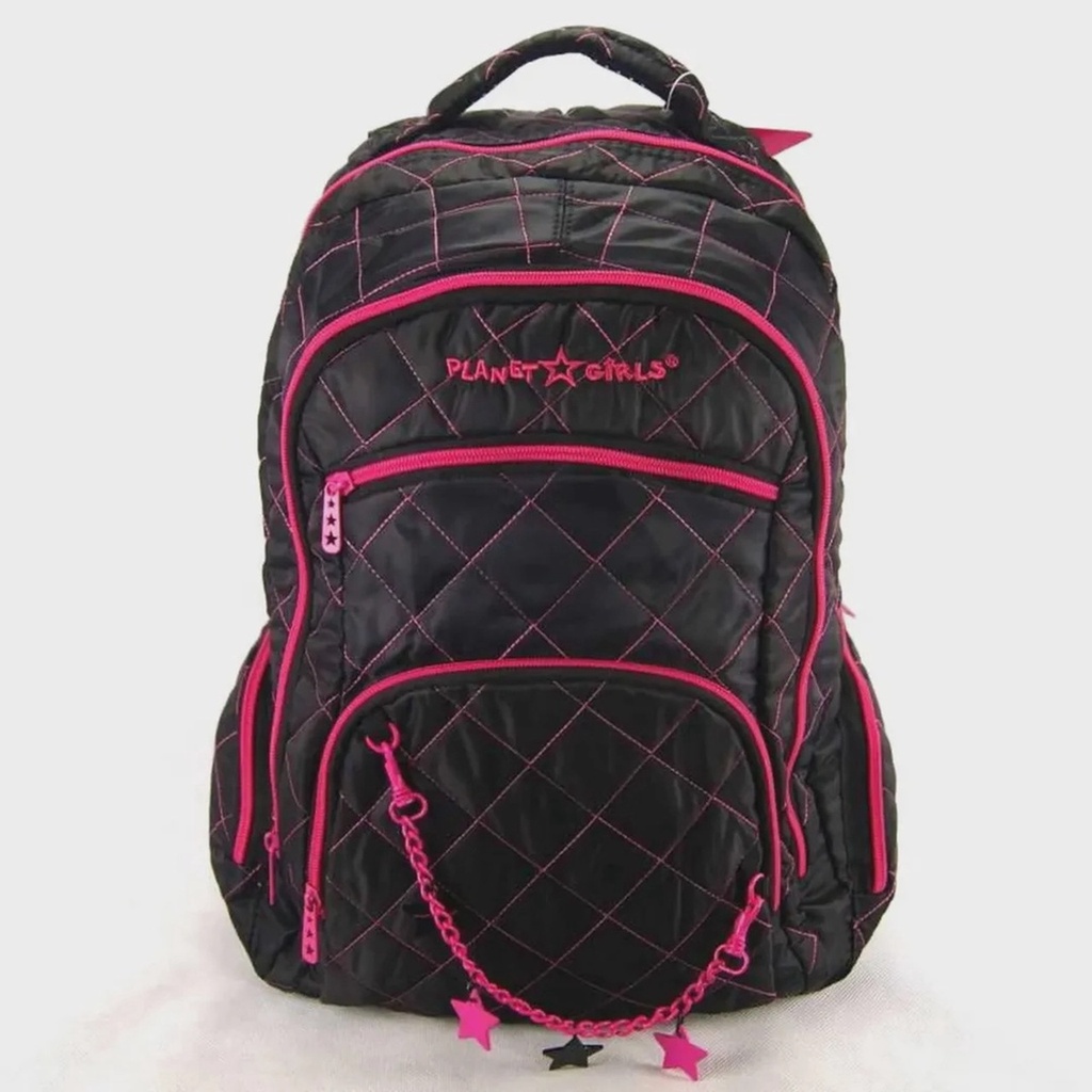 Mochila De Costas Planet Girl Preta E Rosa DERMIWIL Shopee Brasil