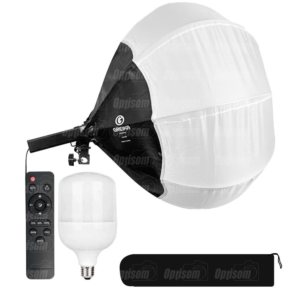 Softbox Lanterna Balão Chines Greika 65cm Lampada Led Bicolor