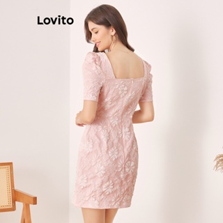 Lovito Vestido Mangas Bufantes E Estampa Floral Ditsy Estrutura De