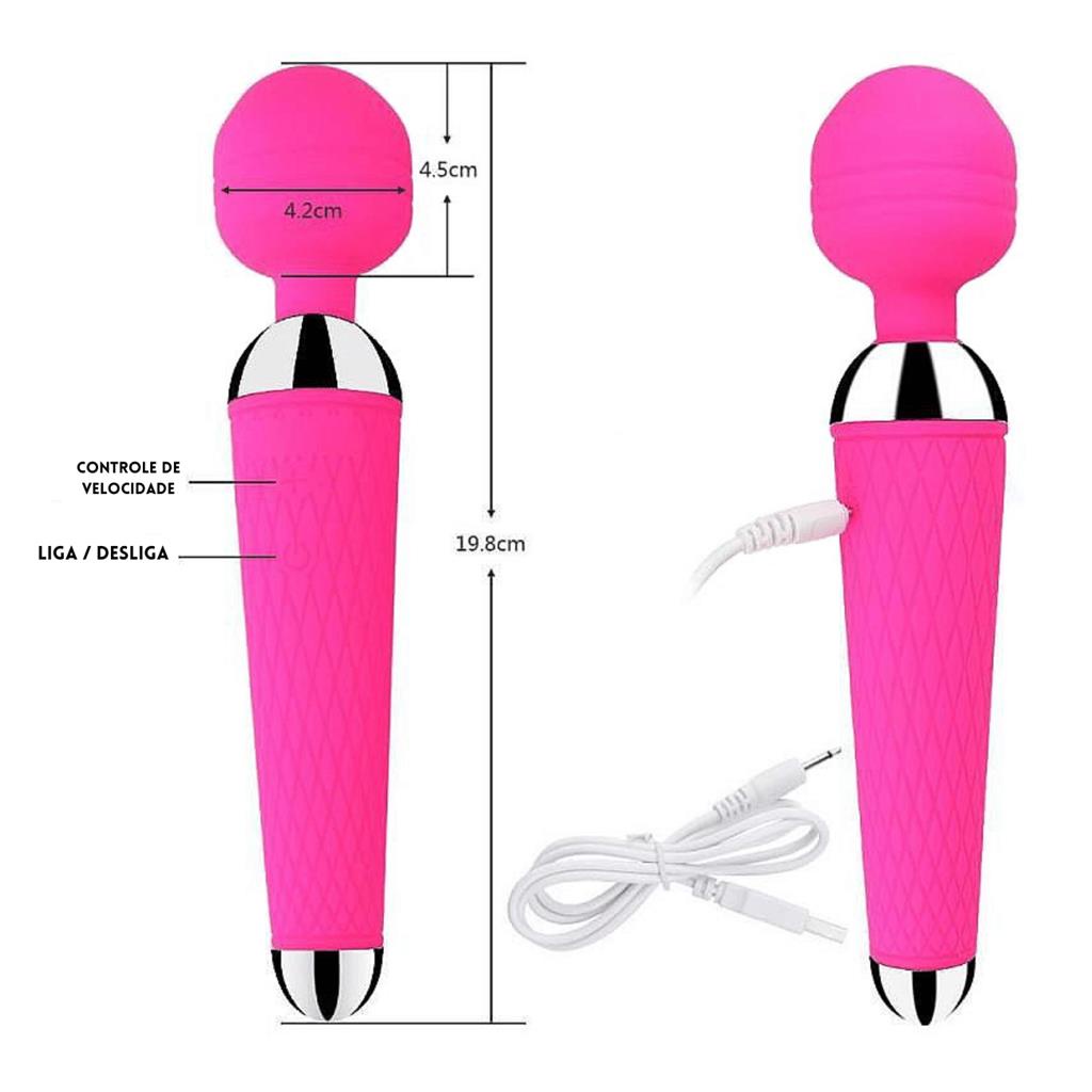 Vibrador Feminino Varinha Magica Massageador Clitoriano Recarregavel