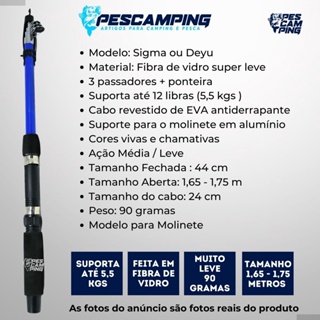 Kit Pesca Barato Completo 3 Varas 3 Molinetes Acessórios e Maleta