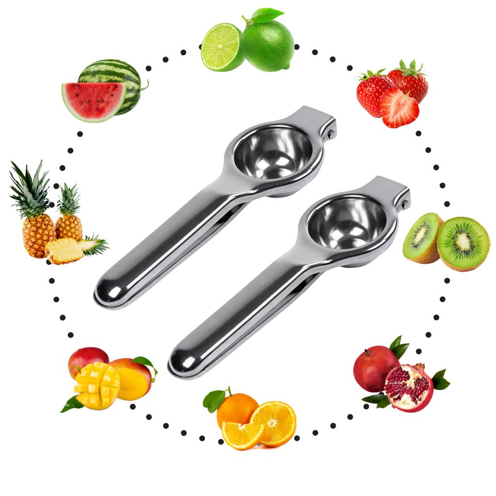 Kit 2 Espremedor Chef Gourmet De Limao Em Aco Inox Macico Super Forte