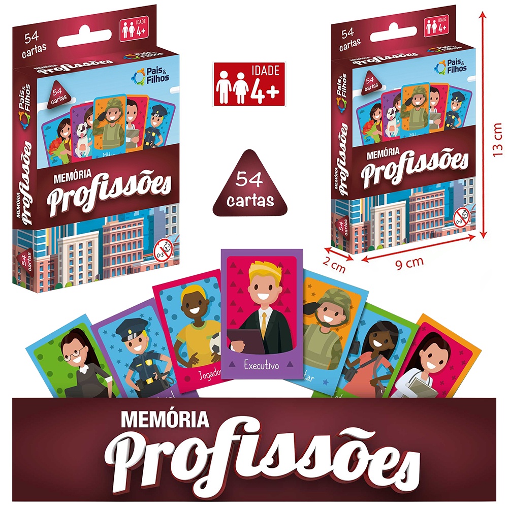 Jogo Da Mem Ria Profiss Es Cartas Na Caixa Pais E Filhos Shopee Brasil