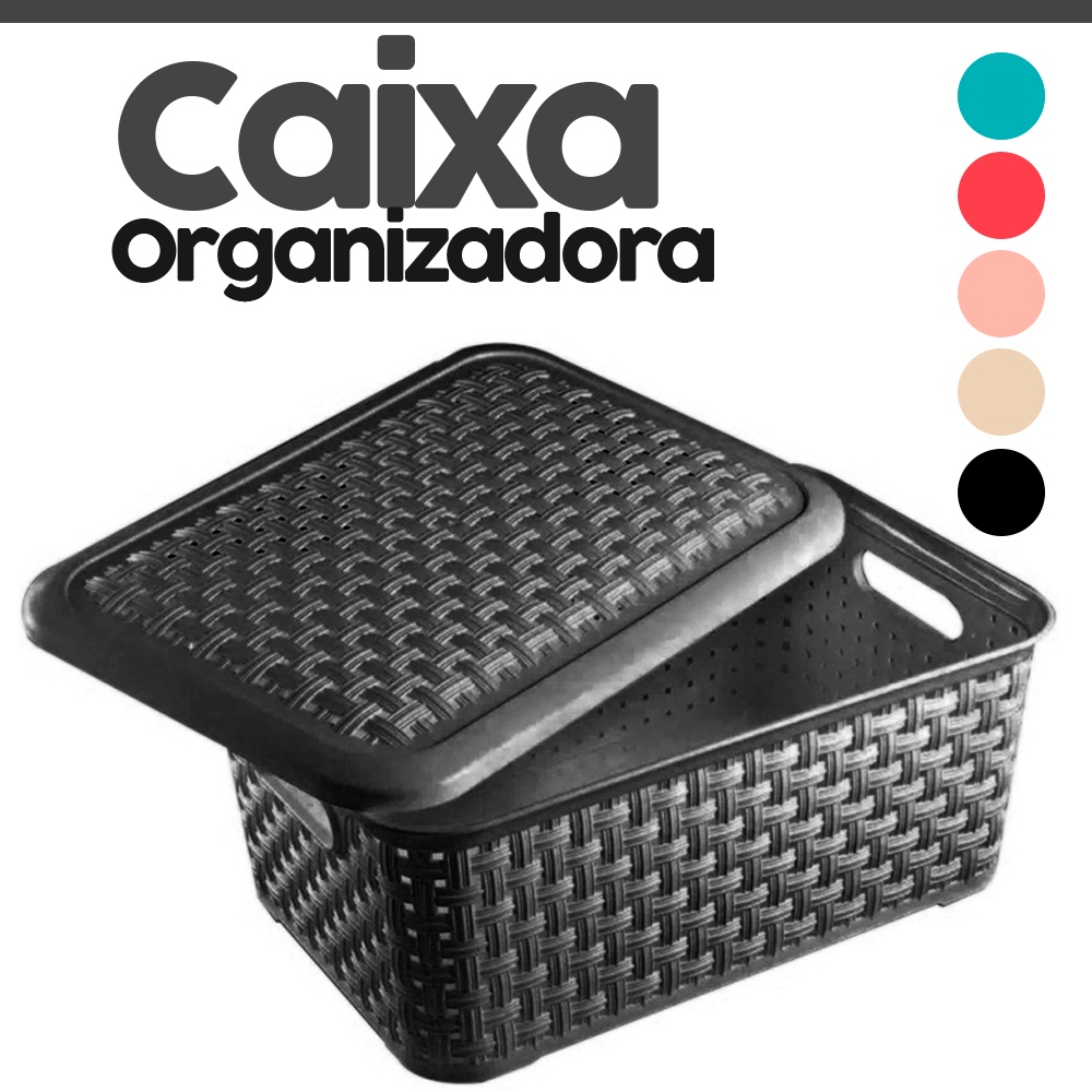 Caixa Cesto Organizador Rattan Tampa Mini 2 5 Litros Shopee Brasil