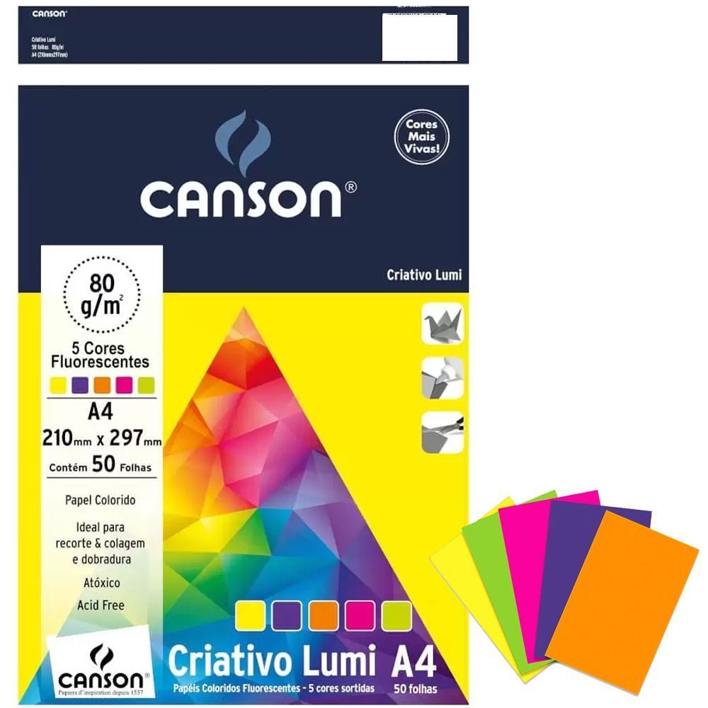 Bloco Criativo Lumi G Canson Folhas A Cores Shopee Brasil