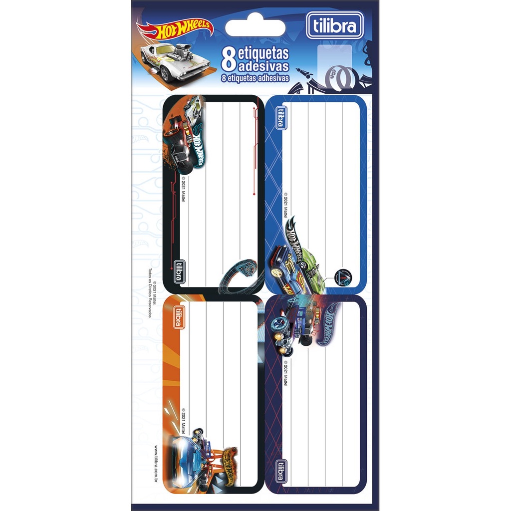 Etiqueta Escolar Adesiva Hot Wheels C 8und Tilibra Shopee Brasil