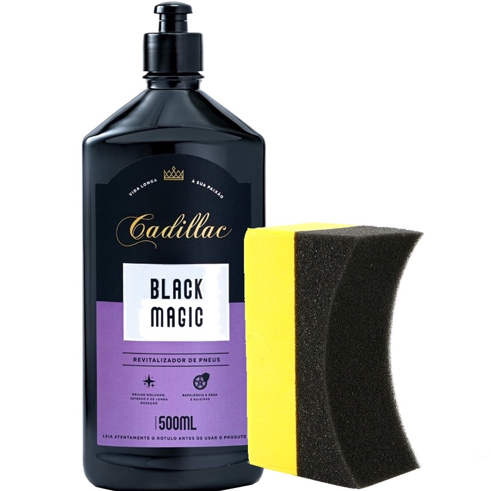 Kit Pneu Pretinho Cadillac Abrilhantador Brilho Molhado Black Magic