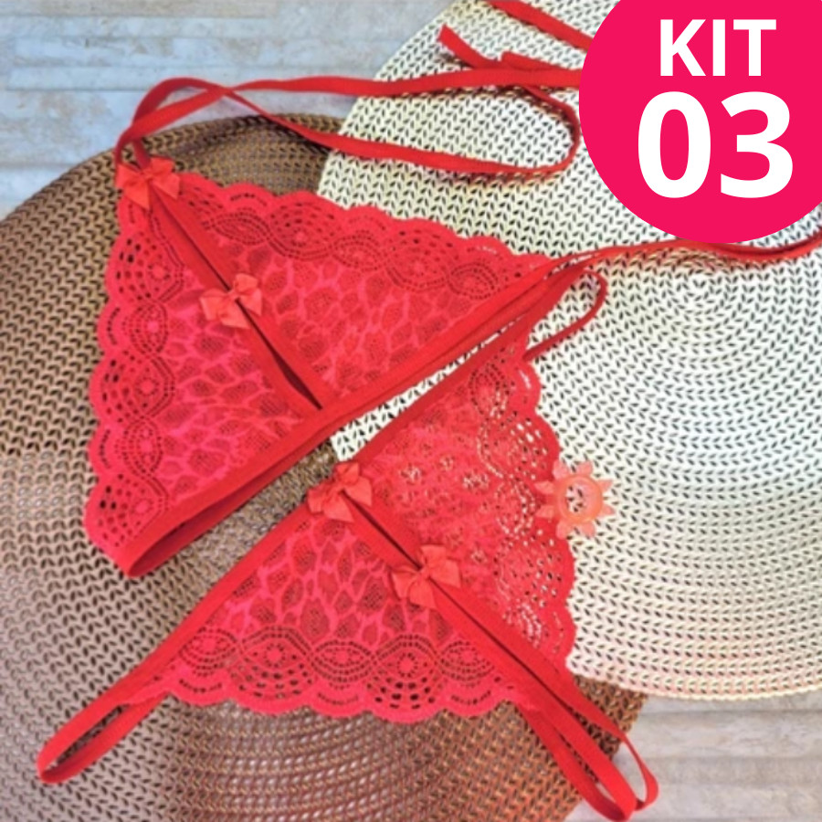 Kit 3 Conjuntos Lingerie Feminina Sensual Lingerie Apressadinha De