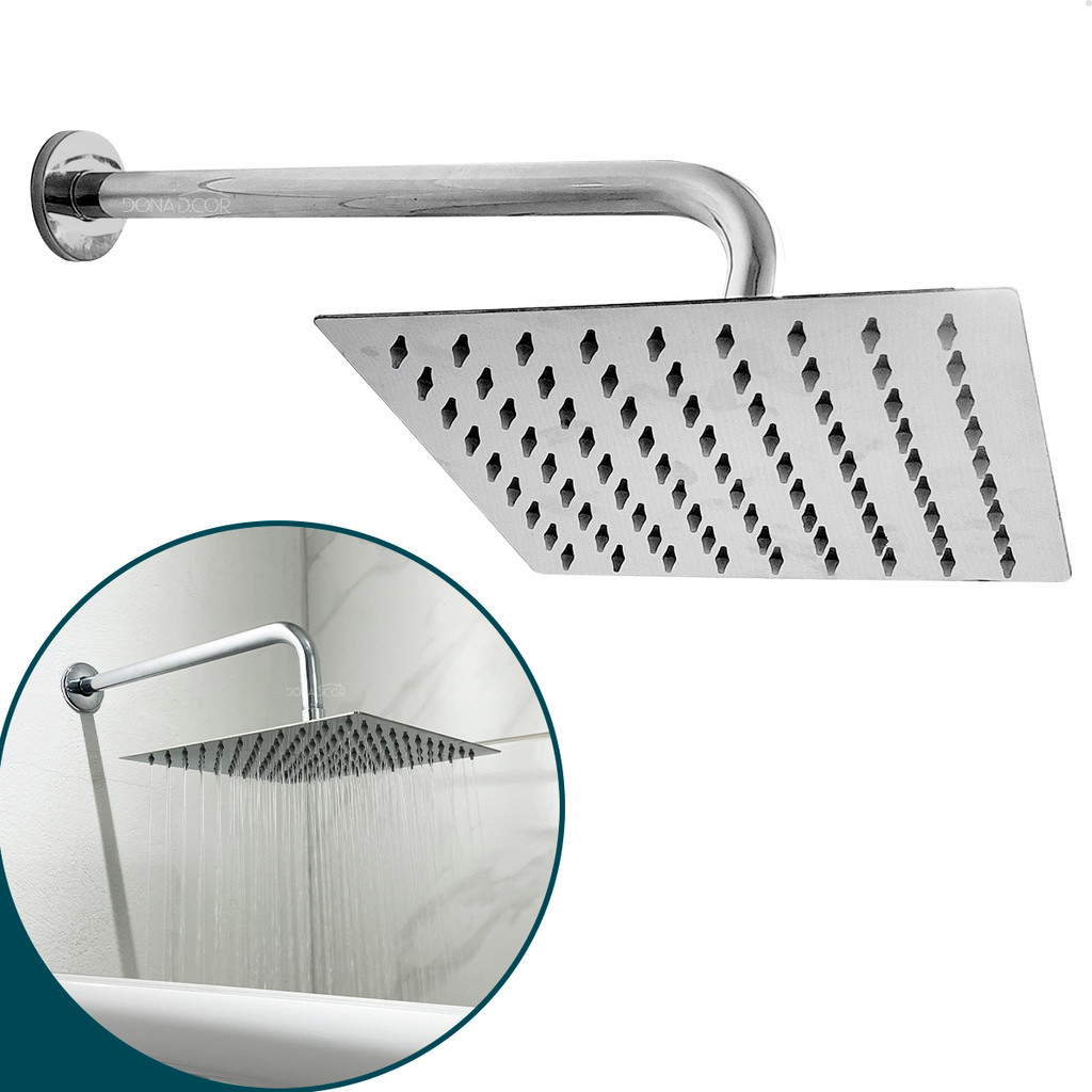 Ducha Inox Parede Quadrada X Chuveir O Piscina Externo Shopee Brasil