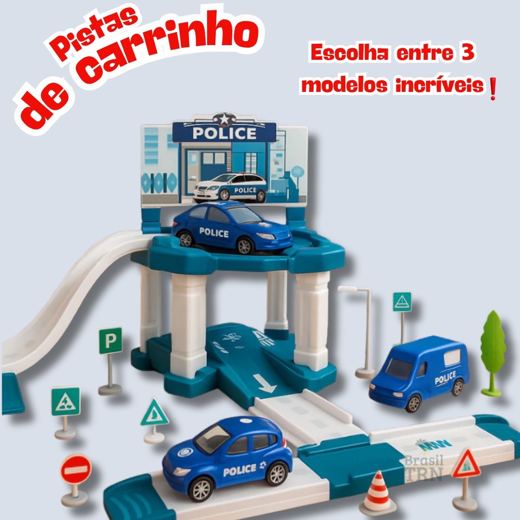 Pista De Carrinho Hot Wheels E Brinquedo De Corrida Estacionamento