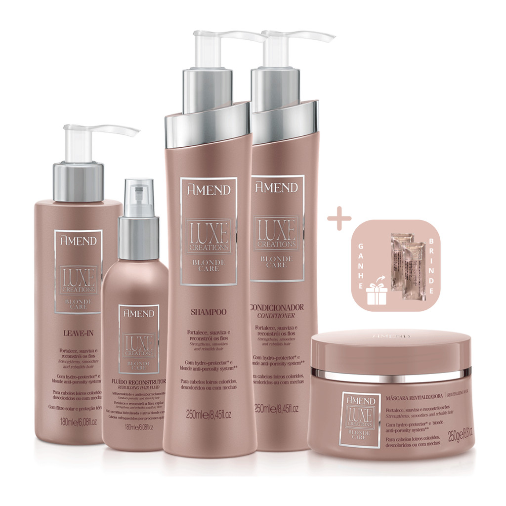 Amend Kit Luxe Creations Blonde Care Shampoo Condicionador Máscara