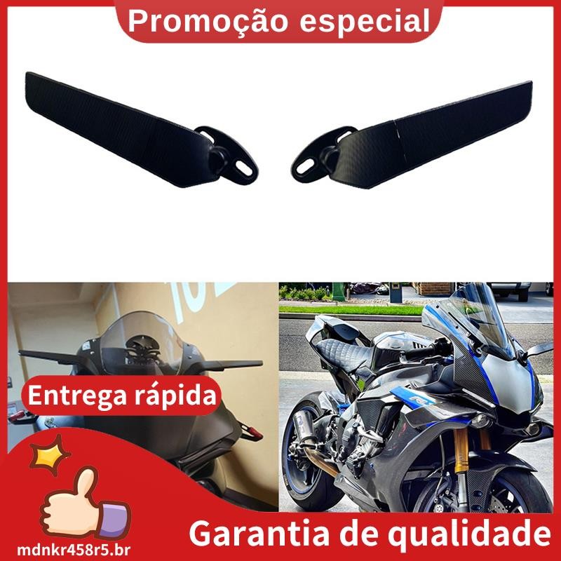 Espelhos Da Motocicleta Modificado Asa De Vento Espelho Retrovisor