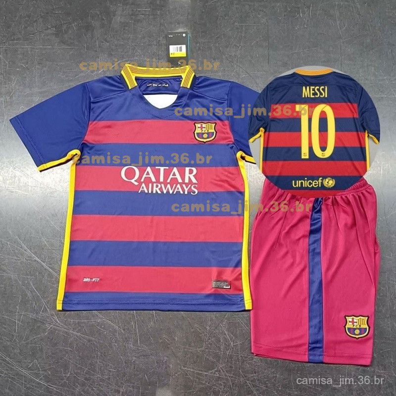 2013 2015 Retro Crianças Jersey Barcelona Home mosi Futebol Crianças