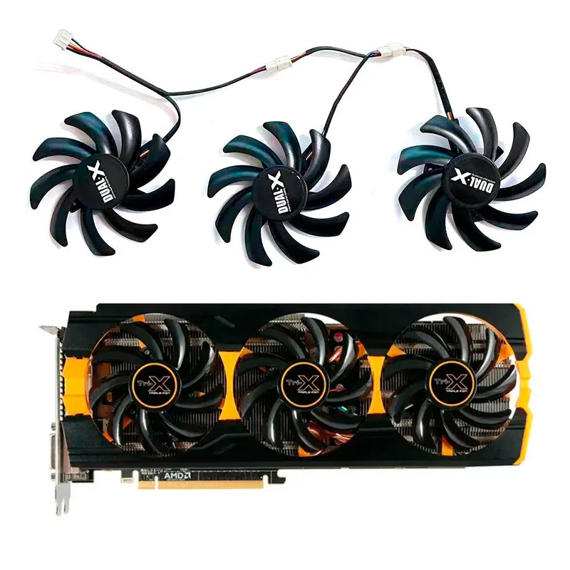 Novo Ventilador GPU DIY 85MM 4PIN DC 12V 0 35 Adequado Para Safira R9