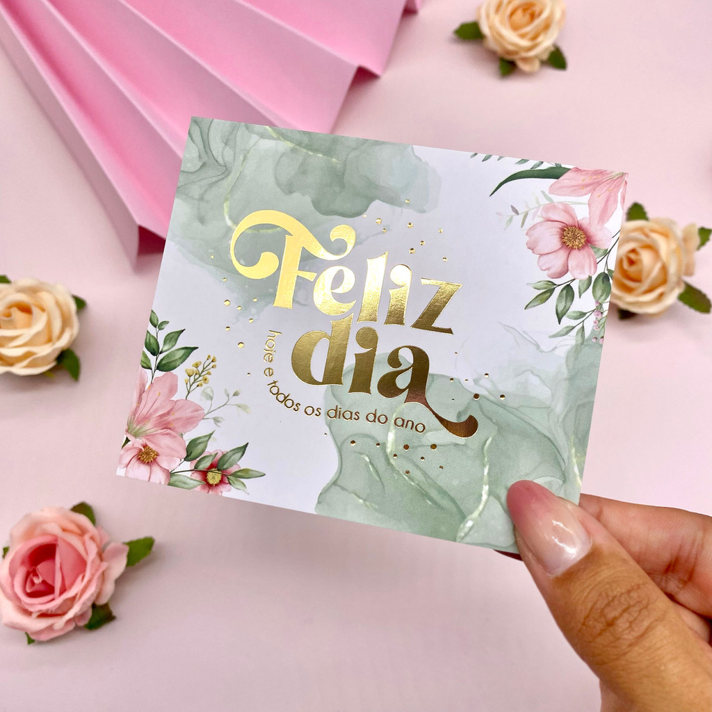 Postal Hot Stamping Feliz Dia Coleção Dia das Mães Shopee Brasil