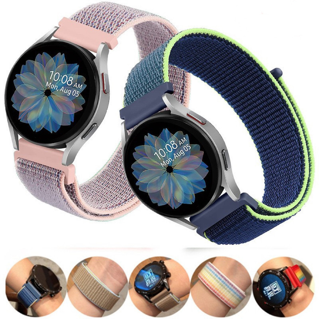 Pulseira de Nylon Velcro Resistente Para Smartwatch 20mm Vários