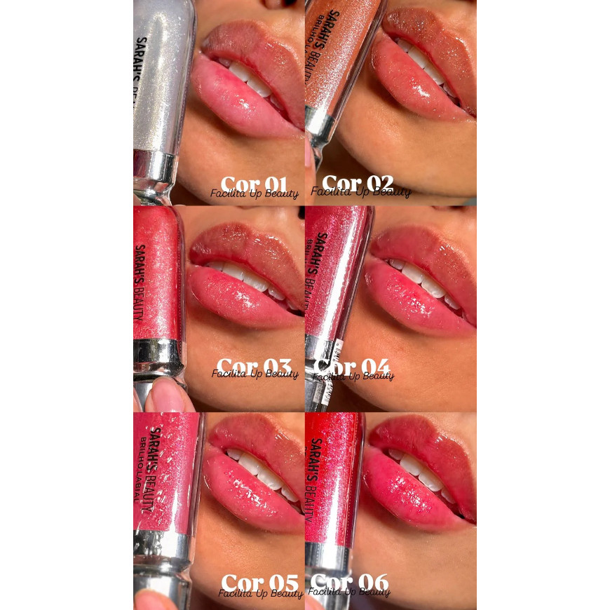 KIT 6 Gloss Labial Sara Sarah S Beauty Brilho Intenso O BEST Hot Sale
