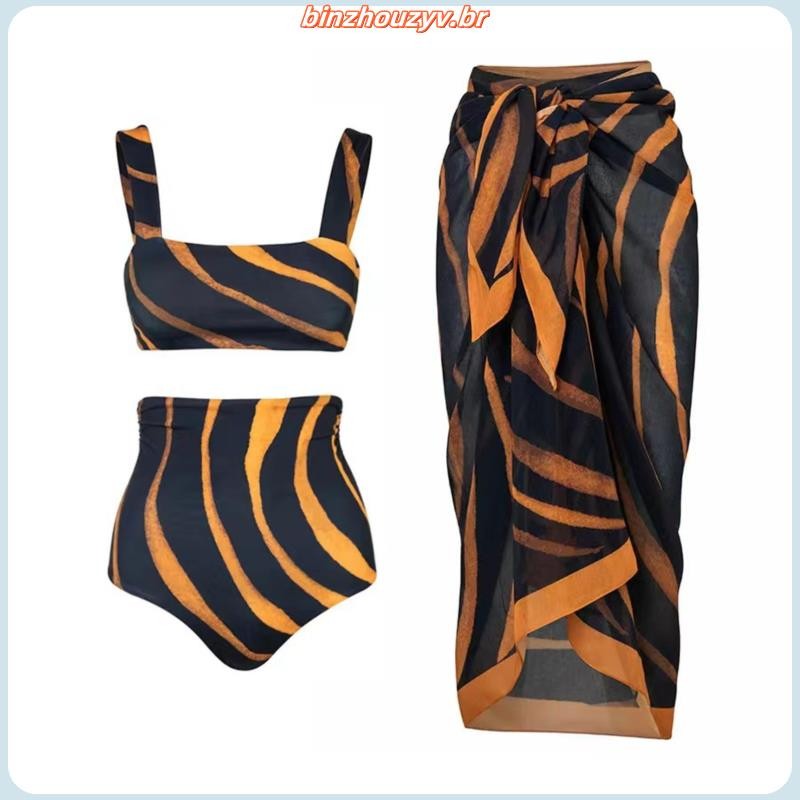 Cintura alta biquíni hot pants saia bojo Feminino roupa saida