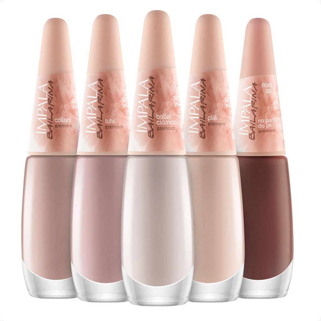 Kit Esmalte Impala Bailarina Tons De Nude Cores Shopee Brasil