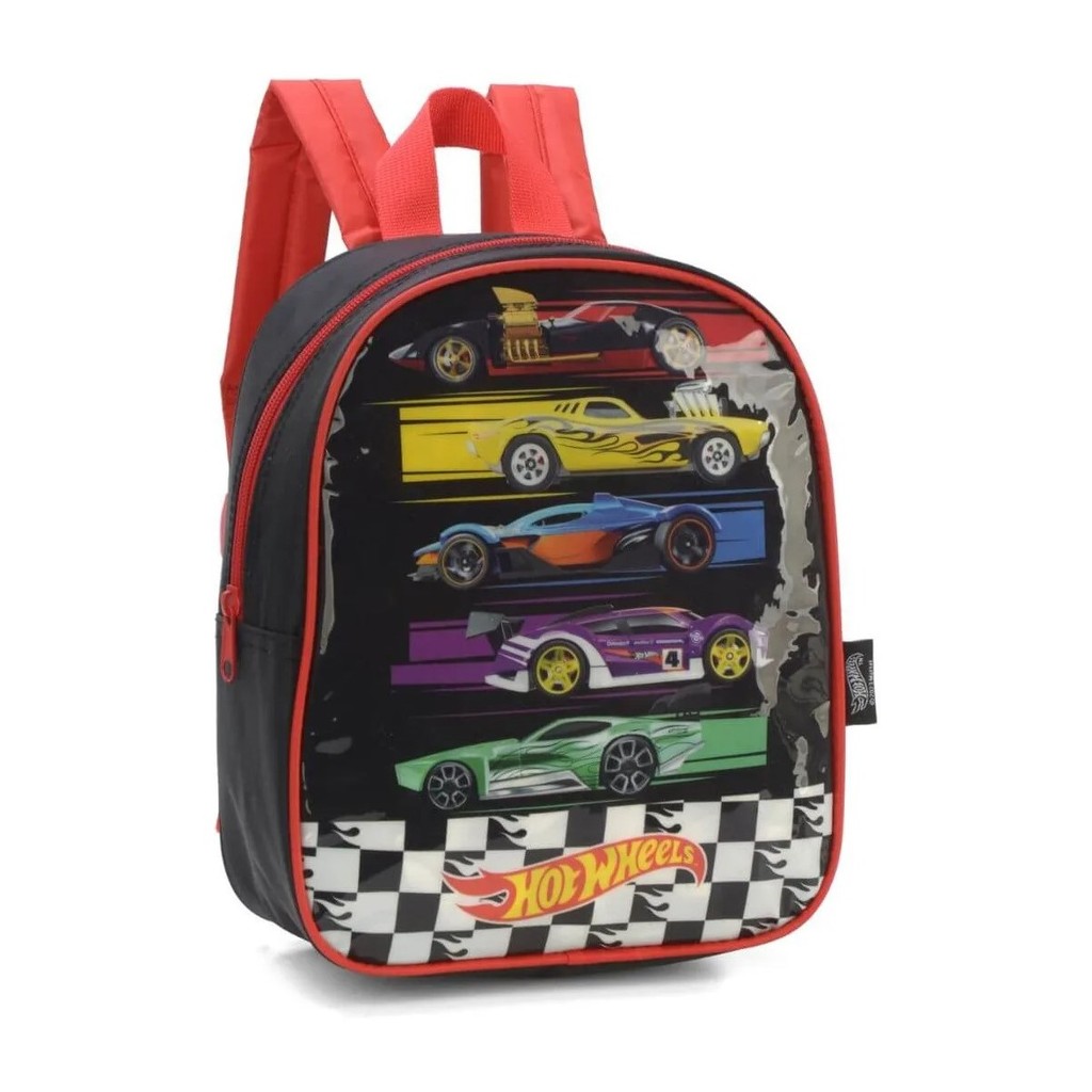 Mini Mochila De Costa Escolar Infantil Luxcel Hot Wheels Preto Shopee