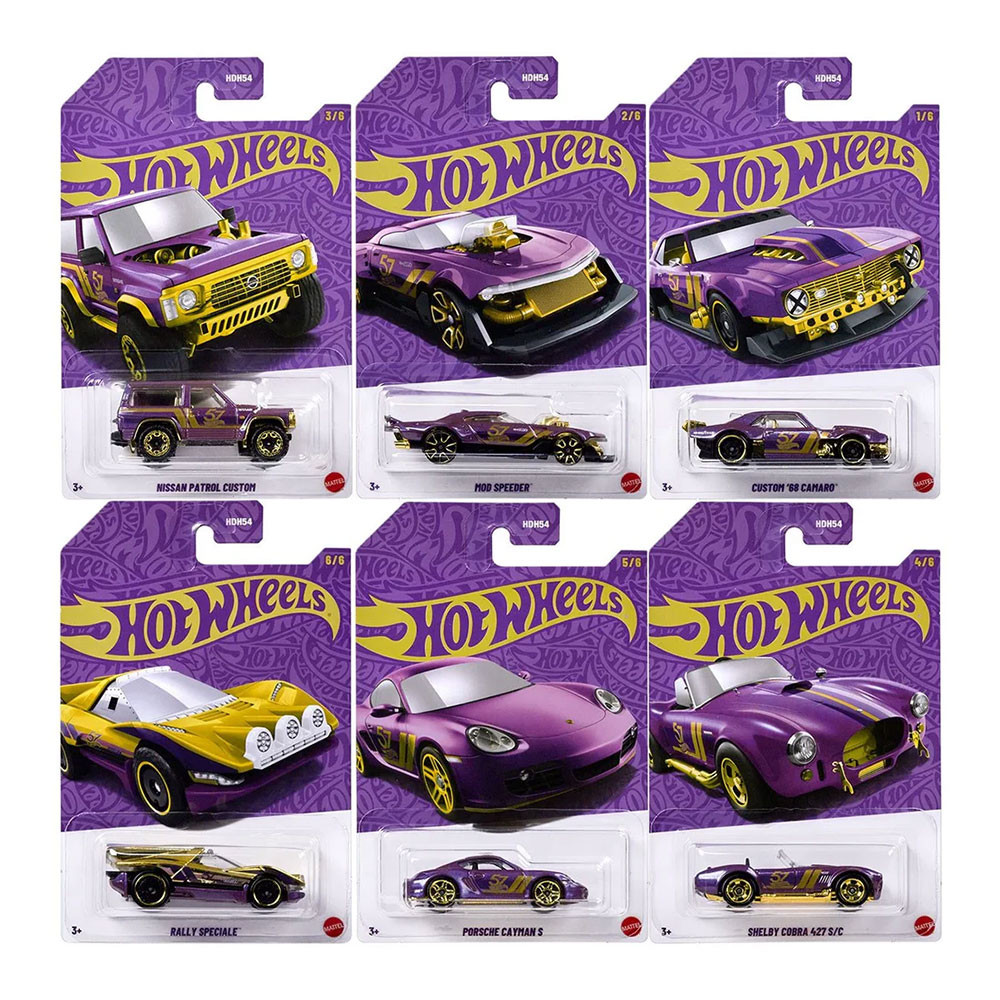 Hot Wheels Aniversário 57 Anos Set 6 Miniaturas Chase 944H