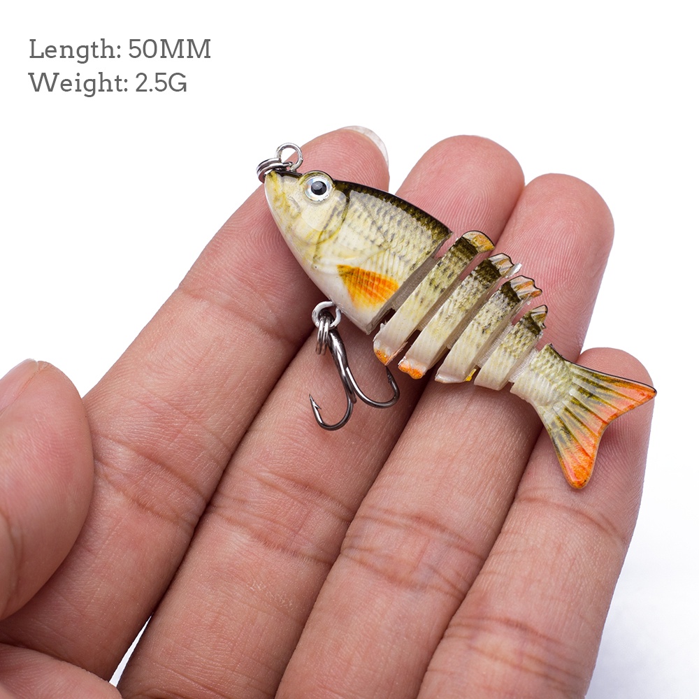 5cm 2 5g Mini Multi Articulado Swimbait Isca De Pesca Conjunto 6