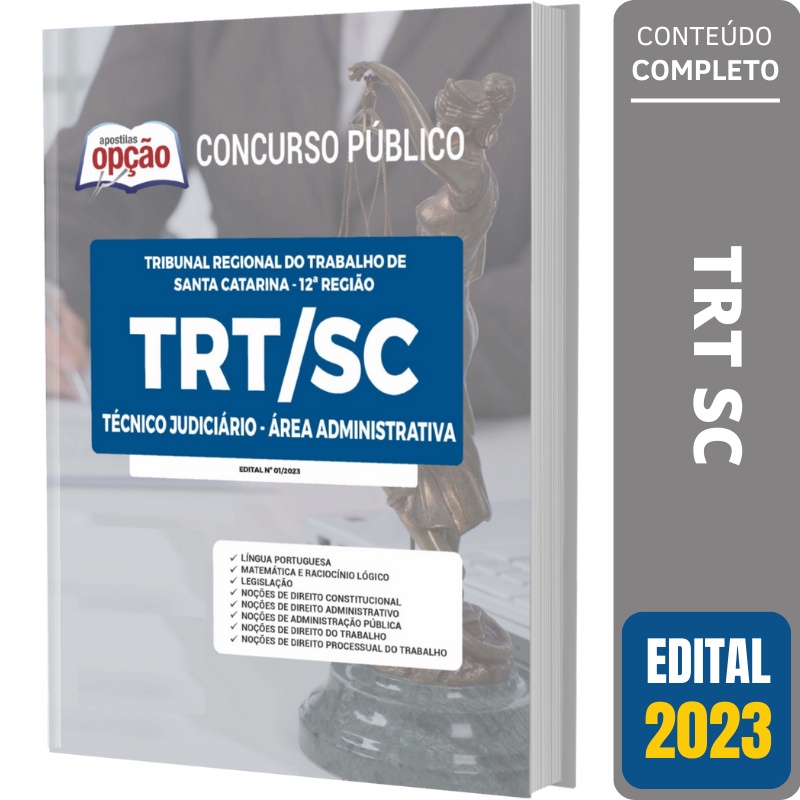 Apostila TRT SC 2023 Técnico Judiciário Área Administrativa