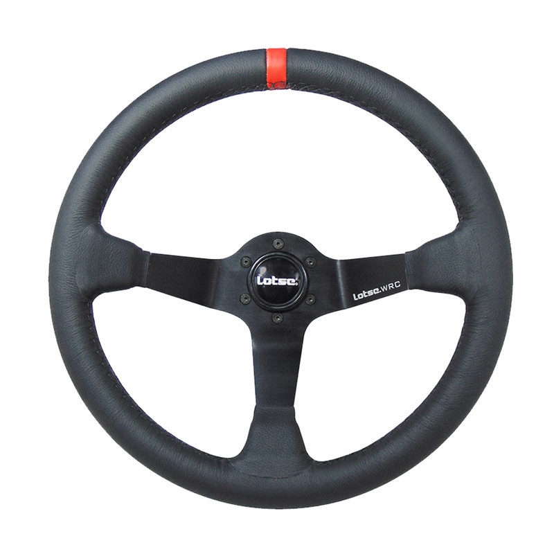 Volante Esportivo Lotse Volante Wrc Couro Tarja Vermelha Shopee