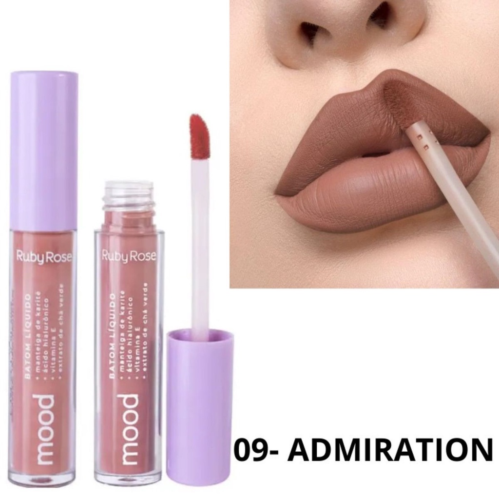 Batom L Quido Matte Nude Admiration Ruby Rose Mood Gloss Shopee Brasil