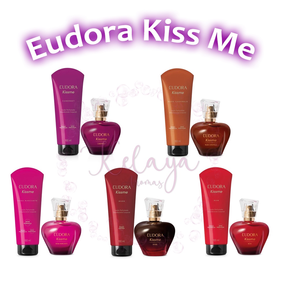 Kiss Me Eudora Colônia e Loção Hidratante Rosa Marcante Cabernet Nude