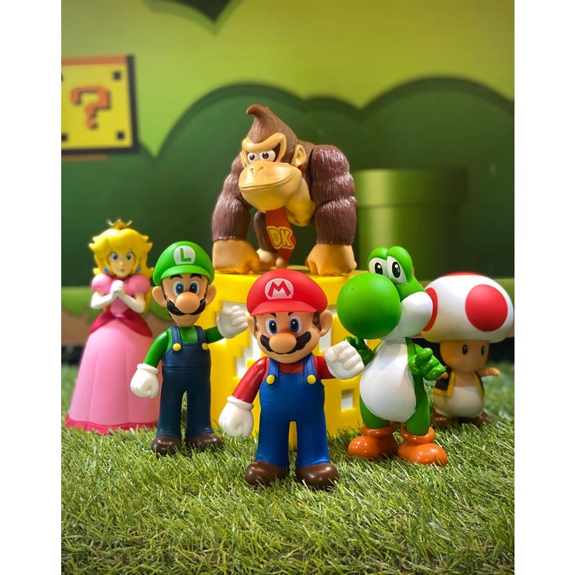 Kit Bonecos Mario Bros Action Figure Miniatura Luigi Yoshi Shopee