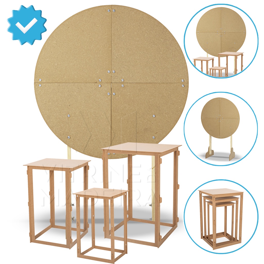 Lançamento Kit Trio Cubo Vazado E Painel Liso Em Mdf Cru Shopee