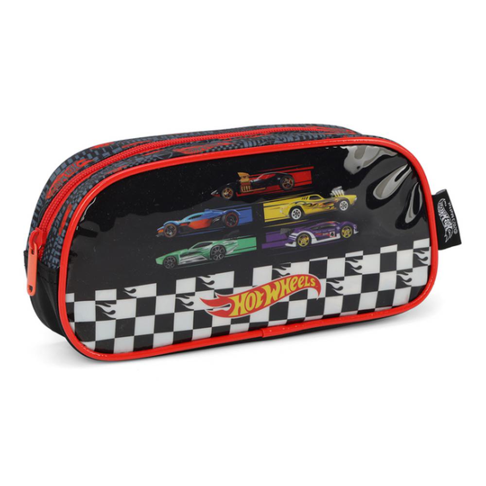 Estojo Escolar Infantil Hot Wheels Veiculos Velocidade Preto Shopee