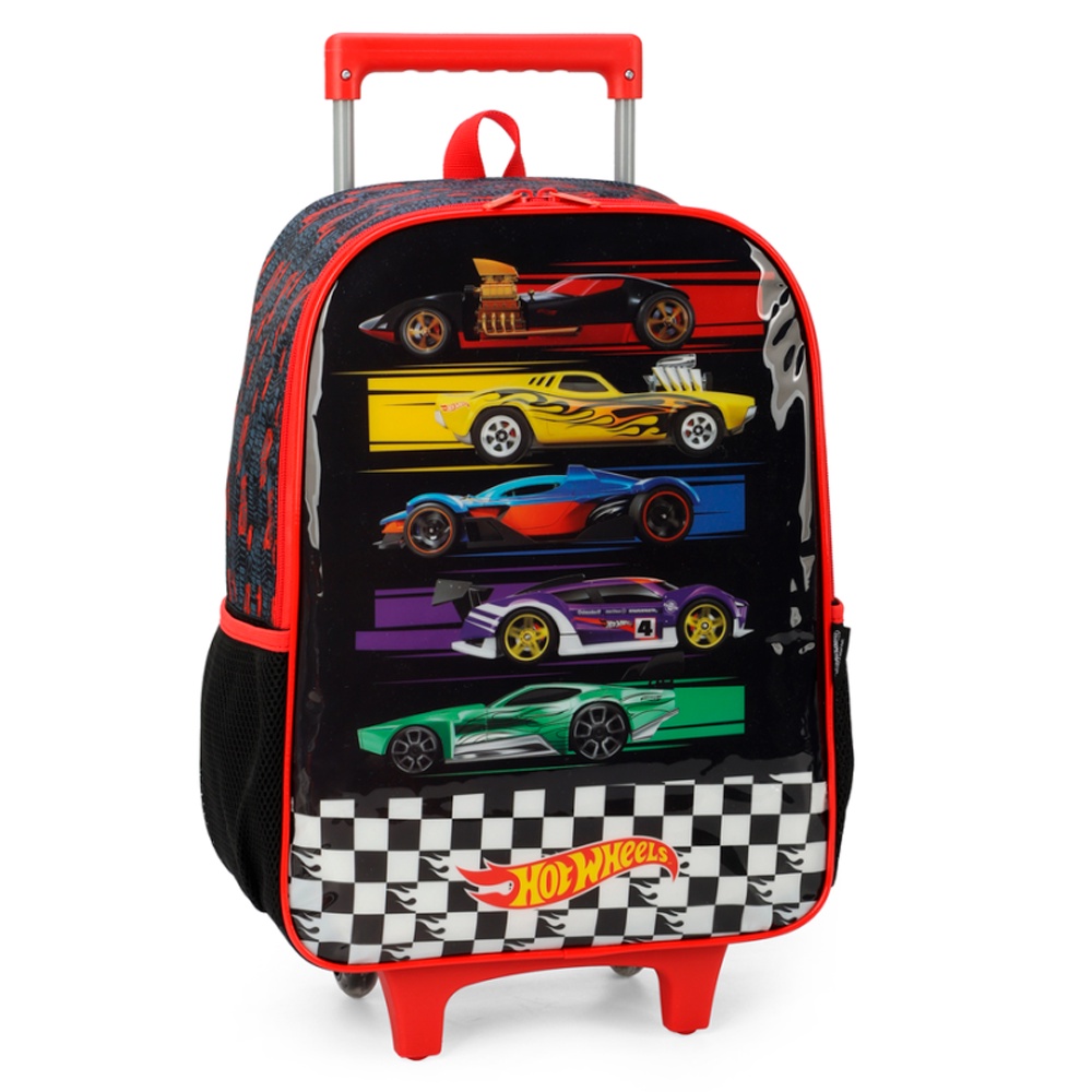 Mochila De Rodinha Hot Wheels Preto Escolar Luxcel Shopee Brasil