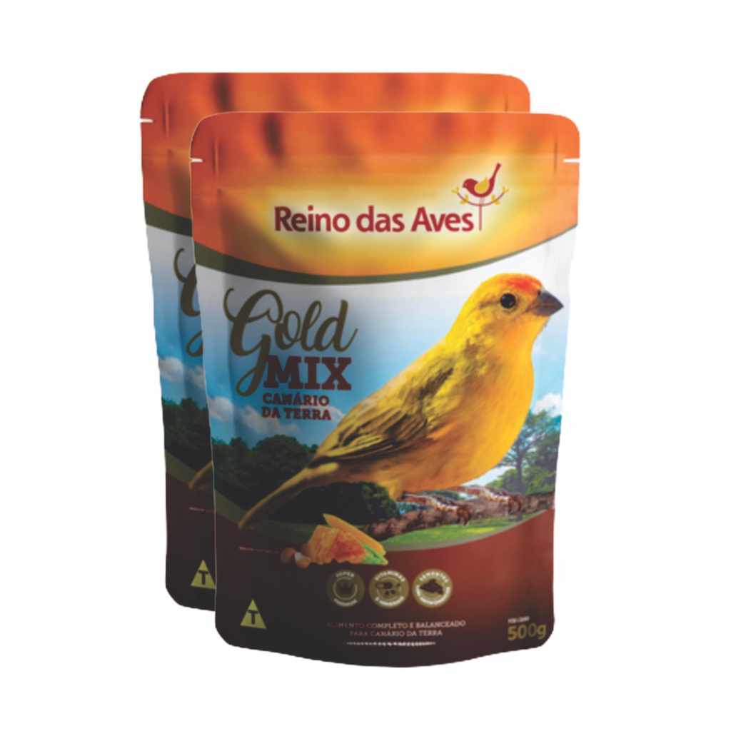 Kit 2un Racao Para Canario Da Terra Gold Mix 500g Shopee Brasil