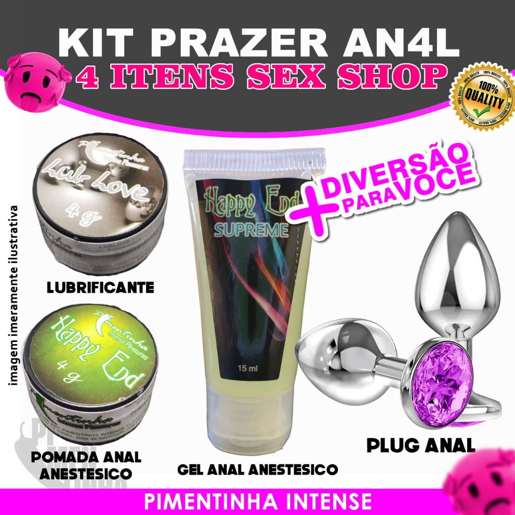 Kit Prazer Anal Plug Gel Lubrificante An L Lubrificante
