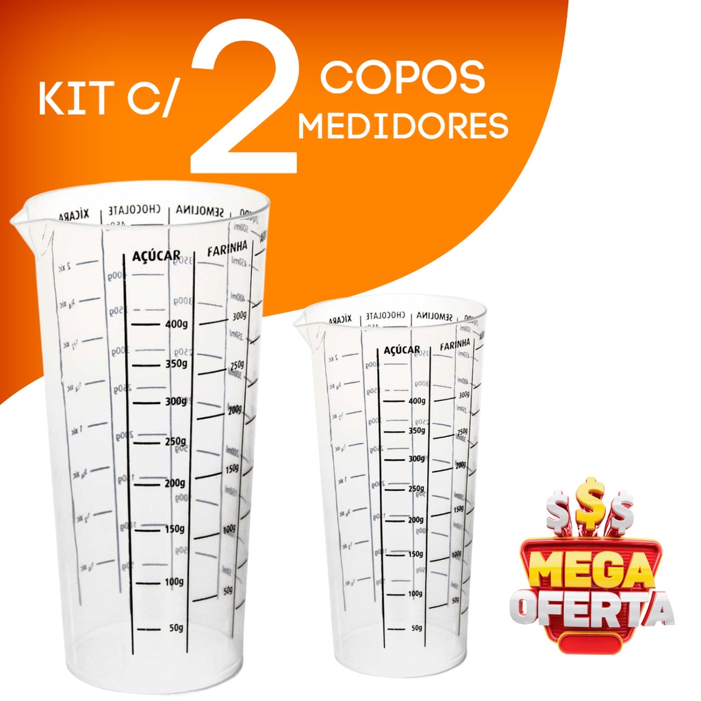 Copo Plastico Medidor Dosador Receitas Graduado Ml Shopee Brasil